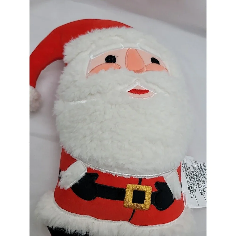 Christmas Shaped Santa Faux Shearling Throw Pillow Red/white Wondershop 15